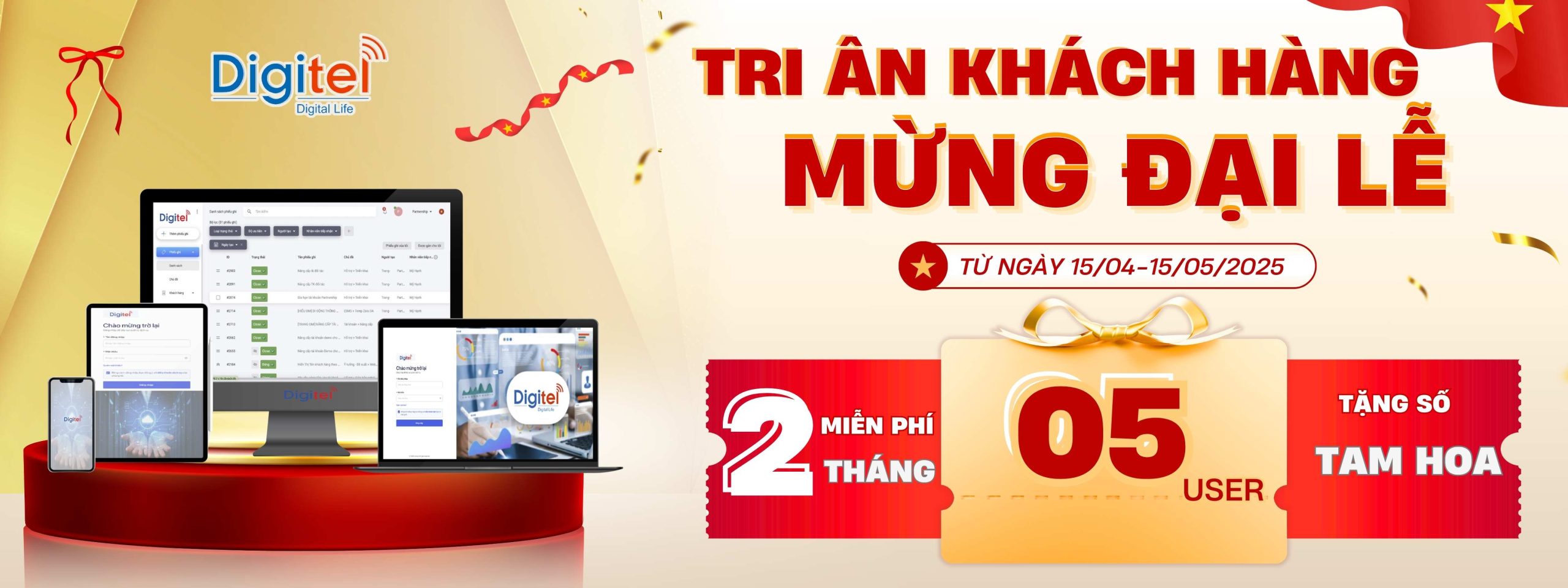 tri ân khách hàng cũ DIGITEL